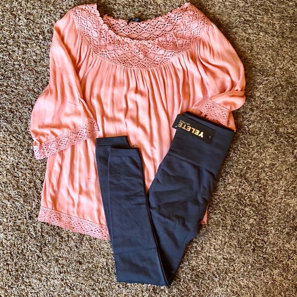Charcoal Gray Fleece Leggings